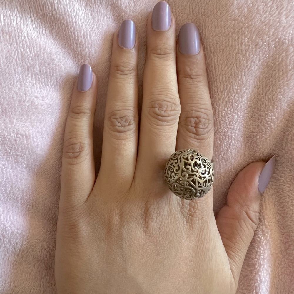 Pure Silver Statement Cocktail Ring - image 1